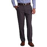 Haggar Men's Iron Free Premium Khaki Classic Fit Flat Front Expandable Waist Casual Pant (Regular and Big & Tall Sizes)