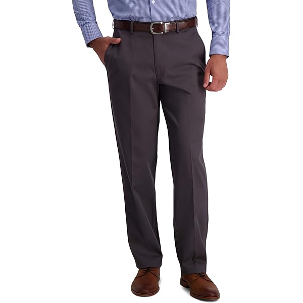 Amazon.com: Haggar ECLO Stria - Pantaln de vestir con pliegues en la  cintura extensible para hombre (gris medio, 33W x 34L), Marrn : Ropa,  Zapatos y Joyera