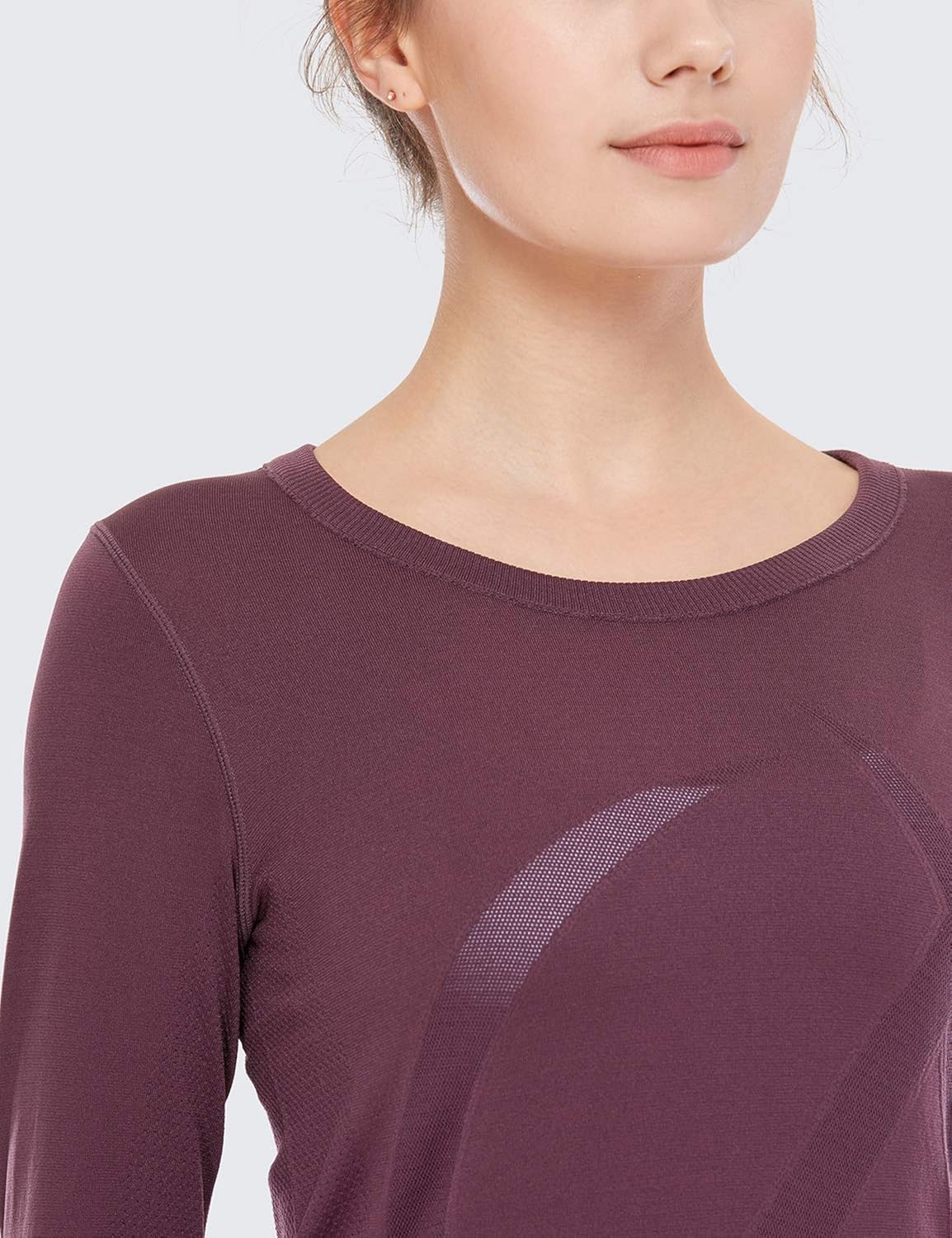 CRZ YOGA Women's Seamless Athletic Long Sleeves Sports Running Shirt Breathable Gym Workout Top at  Women’s Clothing store