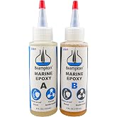 Brampton Marine Epoxy, 5-Min Work Life, 1 Hour Full Cure, Extra Strength, Waterproof, Chemical-Resistant, Ideal Boat Accessories for Any Wet Surfaces, Easy 1:1 Mix, 8 oz