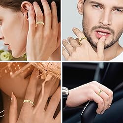 LOFITOR Gold Fidget Rings for Anxiety 6pcs