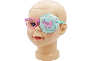 Astropic 3D Silk Eye Patch for Kids | Girls Eye Patch for Glasses | Medical Eye Patch for Children with Lazy Eye (Pink Unicorn, Left Eye)