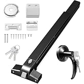 Zonon 1 Set 31" Commercial Door Push Bar with Lever Handle, Black | Push Bar Door Hardware, Heavy Duty Powder Coated Steel, 30-36 Inch Door Fit, Lever with 3 Keys, Commercial Hardware