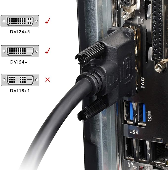 Kpa Tech Dvi Cable 1m Cable Dvi A Dvi Dual Link 24 1 Macho A Macho Cable De Deo Digital Chapados En Oro Concleo De Ferrita Apoyo 2560 X 1600 144hz Amazon Es Industria