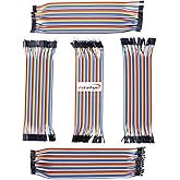 HiLetgo 200 Stück/5 x 40 Stück Breadboard Jumper Drähte Dupont Draht Stecker auf Stecker, Stecker auf Buchse, 2,54 mm auf 2,5