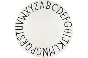 Topotdor Round Kids Play Rug Alphabet Nursery Area Rug Extra Large Soft Crawling Play Mat for Children Toddlers Bedroom (71 inch, Beige)