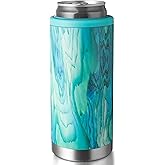 Skinny Can Cooler Double Wall Stainless Steel Insulated Beverage Sleeve 12 oz, for Slim Beer, Hard Seltzer and Energy Drinks, Slim Cans & Bottles(Green)