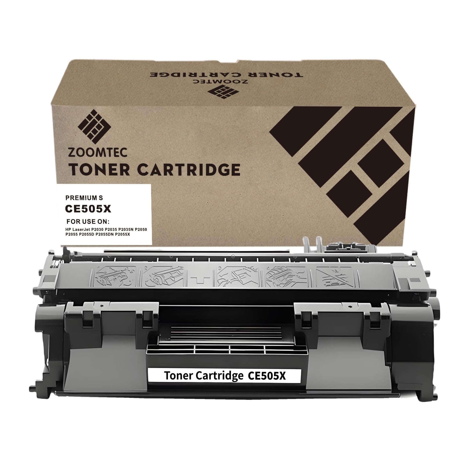 ZOOMTEC Replacement for HP CE505X 05X CE505A 05A Compatible Toner Cartridge for HP LaserJet P2030 P2035 P2035N P2050 P2055 P2055D P2055DN P2055X (1 Black)