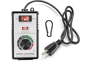 IGEYAPA AC Motor Speed Controller 100V-120V 15A Max Variable Fan Speed Controller, Electronic Voltage Regulator for Electric Motors with Electronic Voltage Regulator & LED Display, and Overload Protection