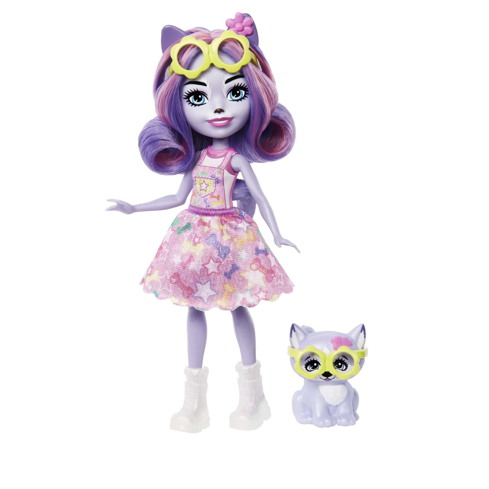 Enchantimals Hadley Husky and Sledder Doll with Pet Siberian Husky Dog, Toy for Girls and Boys +4 Years Old (Mattel HHB90)