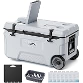 VEVOR Portable Cooler,Hard Cooler with Ice Retention, Heavy-Duty Handles and Strap, Lightweight Rigid Material Insulated Portable Cooler, Suitable for Family Picnics and Short Trips