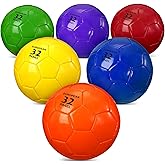 HyDren 6 Pack Soccer Balls Bulk with Pump, Colorful Practice Soccer Balls for Kids & Youth, Indoor Outdoor Training, Games Back to School