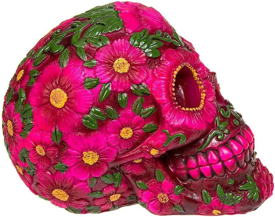 Nemesis Now Sugar Blossom Skull 14.5cm, Fuschia - Image 3