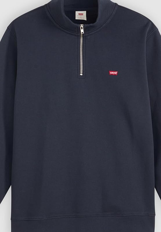 Sweatshirt Original de Homem com fecho 1/4, azul-marinho, S