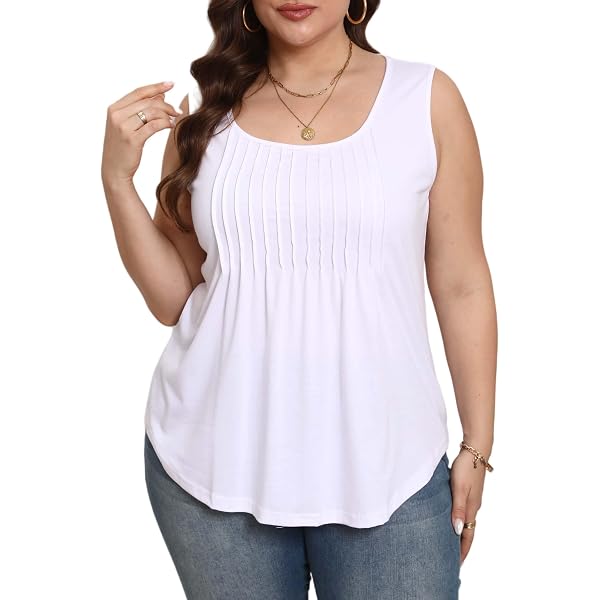 thumbnail image 2 of Annhoo Summer Cotton Linen Tank Tops For Womens Sleeveless Crew Neck Loose Shirt Flowy Casual Basic Trendy Blouse 2 of 9