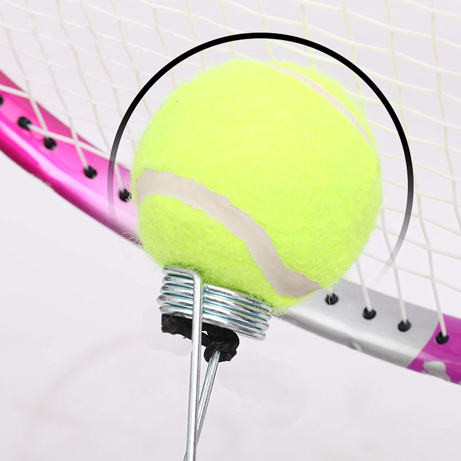 AKOZLIN Tennis Equipment, Tennis Ball Trainer, Practice Training Tool Sport Exercise, Tennis Base with A Retractable Iron and Tennis Rebound Player with Trainer Baseboard + 2 Training Ball（Black : Sports & Outdoors