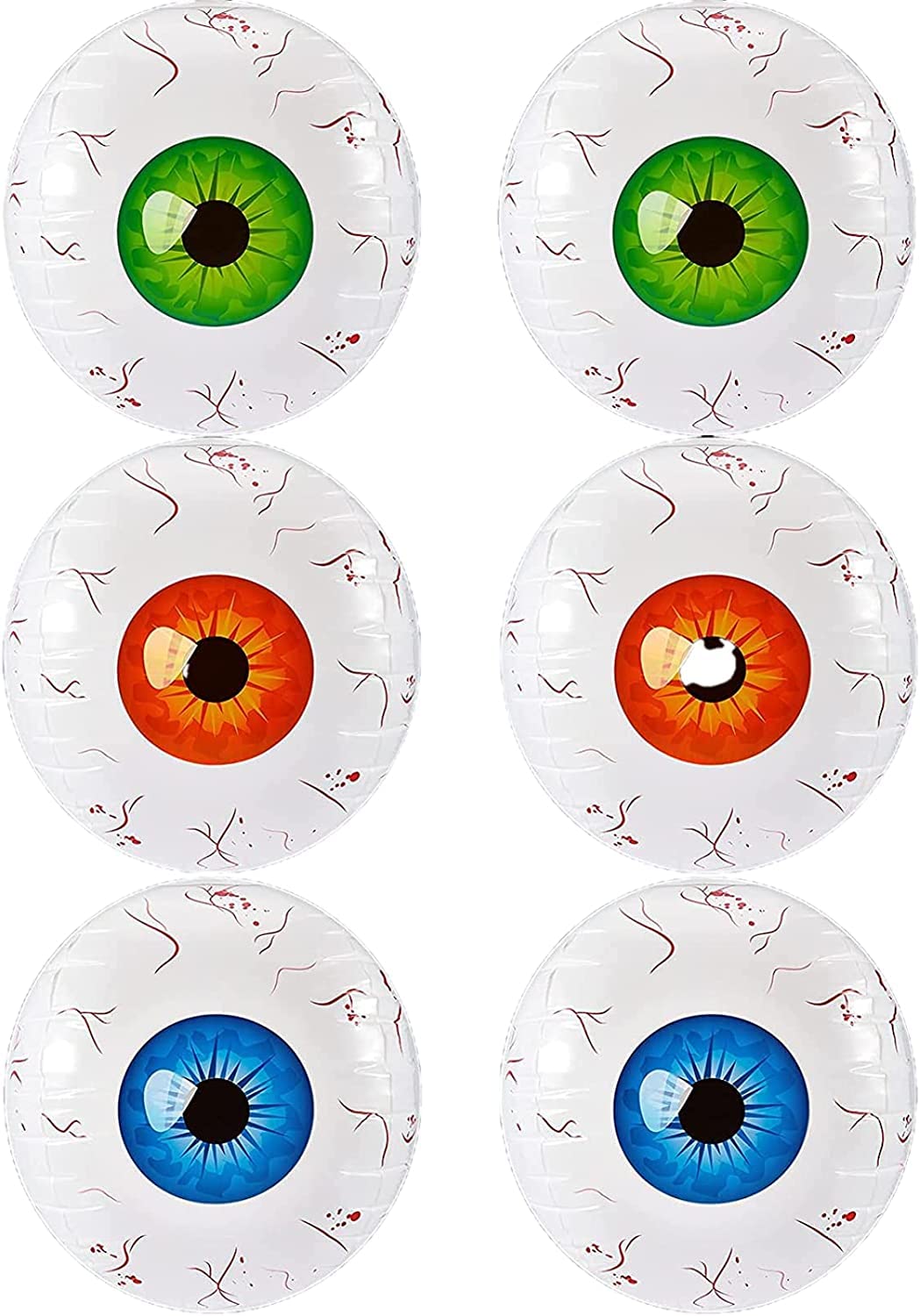 Halloween Inflatable Eyeball, 22 Inch 4D Aluminum Inflatable Eyeball, 6 Pack for Indoor Outdoor Garden Yard Halloween Party Decoration