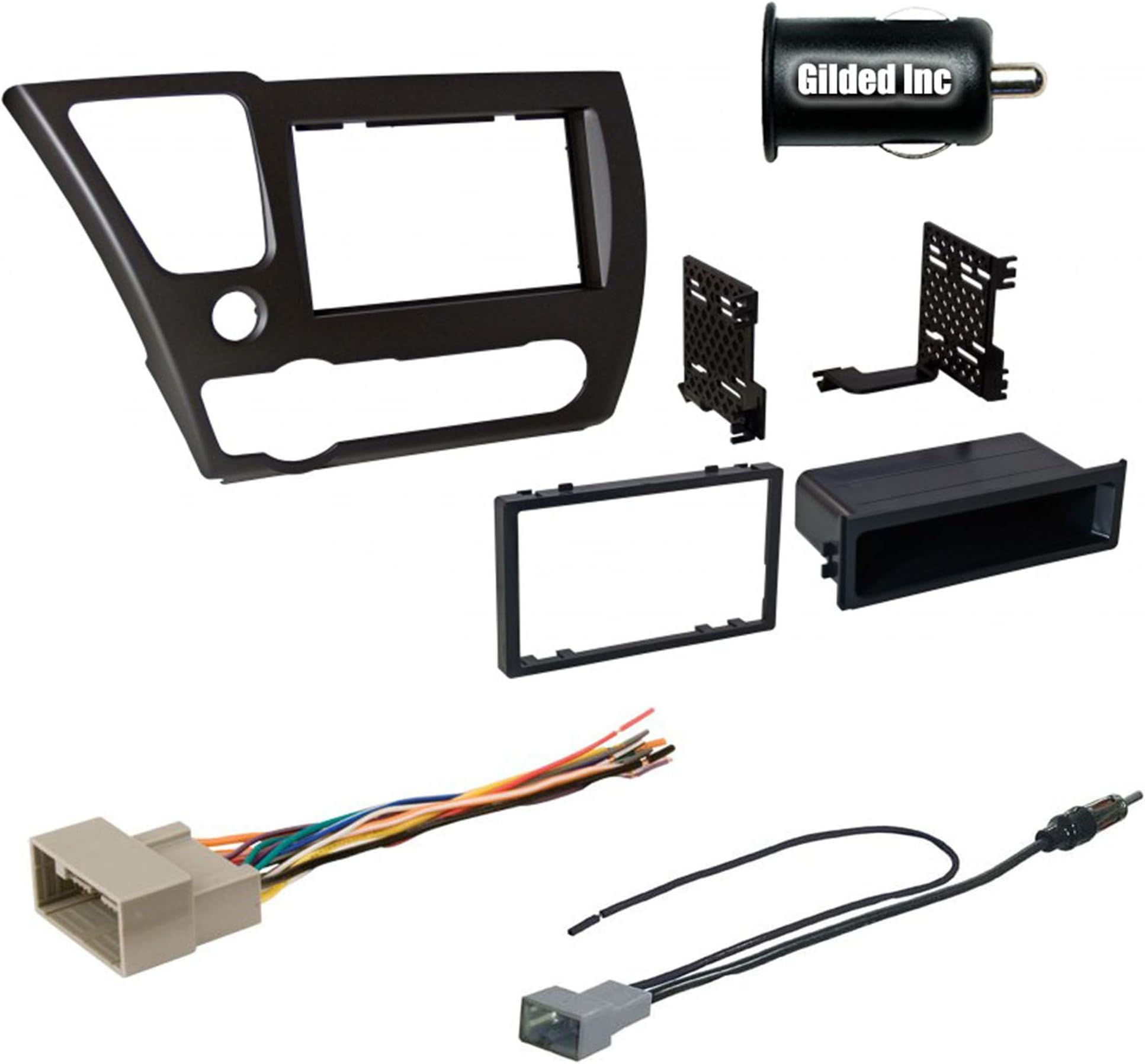 Car Radio Stereo Single Double Din Dash Kit Harness for 2013-2015 Honda Civic