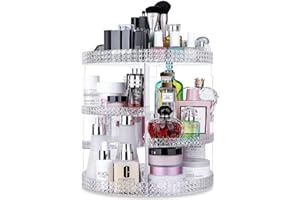 Awenia Makeup Organizer 360-Degree Rotating, Adjustable Makeup Storage, 7 Layers Large Capacity Cosmetic Storage Unit, Fits Different Types of Cosmetics and Accessories, Plus Size (Transparent)