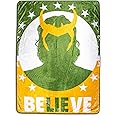 Marvel Studios Loki Believe Plush Throw Blanket | Super Soft Fleece Blanket, Cozy Sherpa Cover for Sofa and Bed, Home Decor Room Essentials | MCU Comic Book Gifts and Collectibles | 45 x 60 Inches