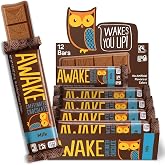 Awake Caffeinated Chocolate Bars - Milk Chocolate, 12 Bars - 100mg Caffeine - 1 Bar Equals 1 Cup of Coffee - Individually Wrapped Energy - Fairtrade, Gluten Free, Non GMO, Kosher - 1.34oz