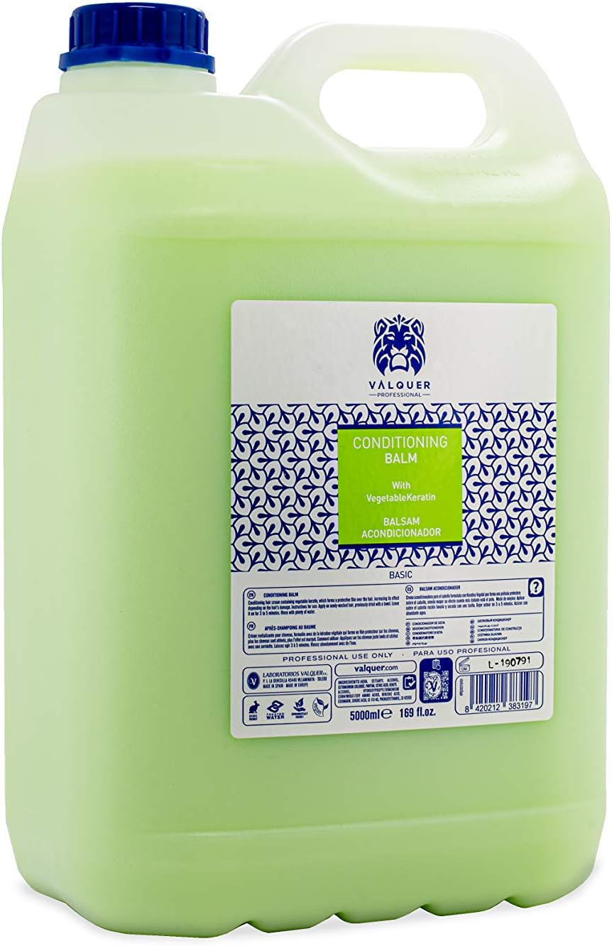 Valquer Profesional Vitalising Hair Conditioner with Natural Keratin, Balm Conditioner, Vegan Silk Effect, 5000 ml - Image 3