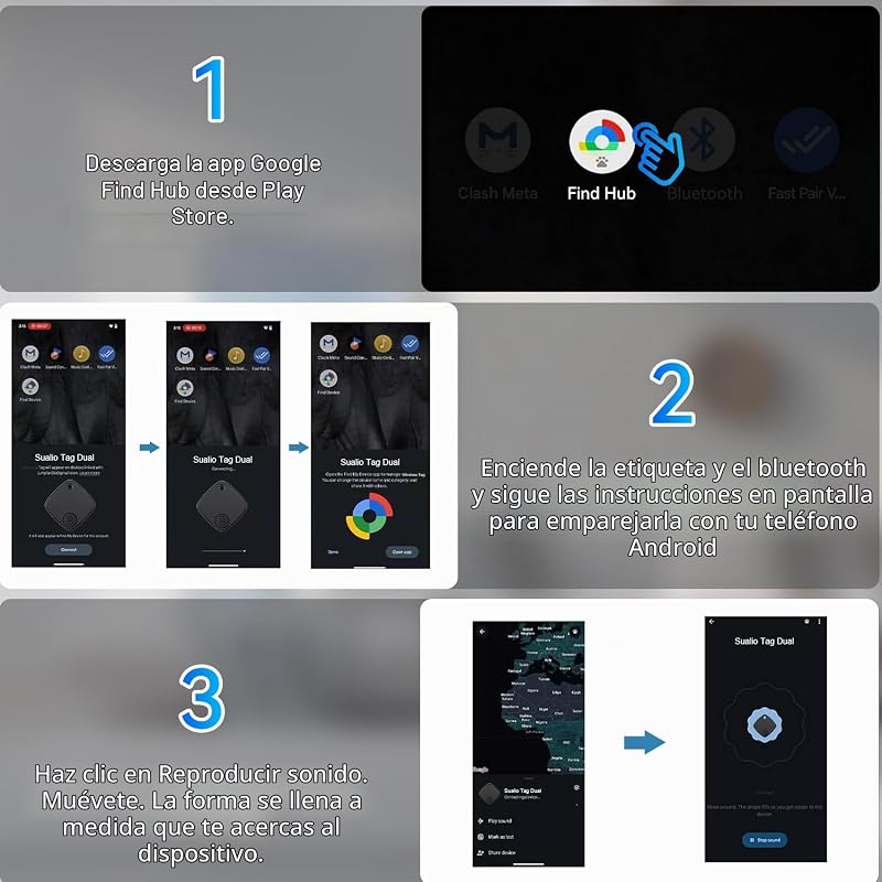Air Tracker Android, 4 Pack Smart Tracker Tag, Bluetooth Locator