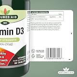 Natures Aid Vitamin D3 10µg 400IU High Strength 90 Tablets Vegan view 6