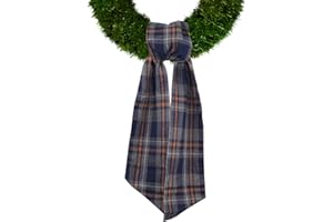 CHMACURA Fall Wreath Sash for Front Door, Blue Black Buffalo Plaid Sash Autumn Harvest Wreath Accessories for Home Thanksgiving Christmas Decorations