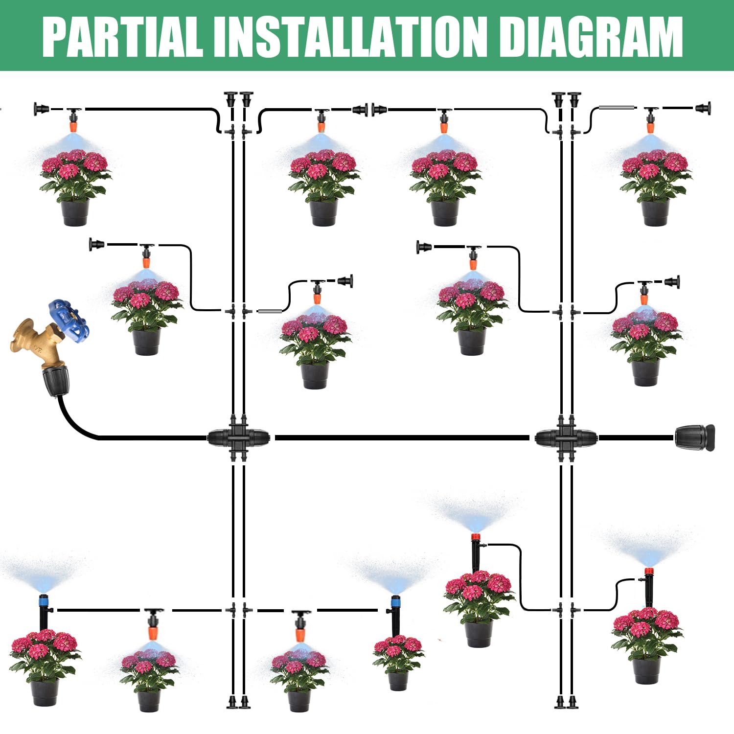 Mua zycBernoi 240FT Drip Irrigation System Kit, Garden Watering System ...