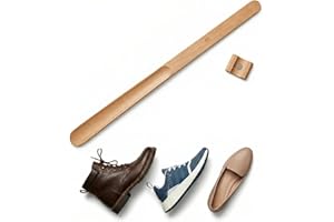 Shoe Horn Long Handle 21.6"/55cm - Magnetic Wooden Shoehorn for Seniors, Pregnant Women & Adults, Wall Mounted Drill-Free