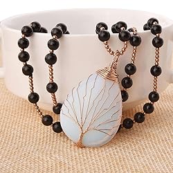 Jovivi Man-made Opalite Healing Crystals Necklace