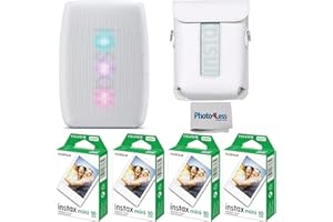Fujifilm Instax Mini Link 3 Printer Bundle Instax Mini Film (40 Sheets), Link 3 Protective Case (Clay White)