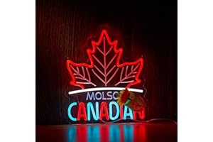 Canadian Neon Sign for Wall Décor Dimmable Mols Canada Bar Beer LED Man Cave Neon Sign USB Powered Neon Art Signs Decor