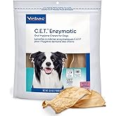 Virbac C.E.T.® Enzymatic Oral Hygiene Chews for Dogs, Medium - Plaque & Tartar Control - Single Layer Beefhide with Exclusive