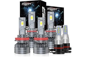 IVBDQV Fit 2007-2015 for CHEVROLET CHEVY SILVERADO 1500 LED Headlight Bulbs,9005/HB3 High Beam+H11/H9 Low Beam+5202/H8/H16 fog light Led Bulbs 600% Brightness 200W 30000LM 6500K Cool White 6PCS