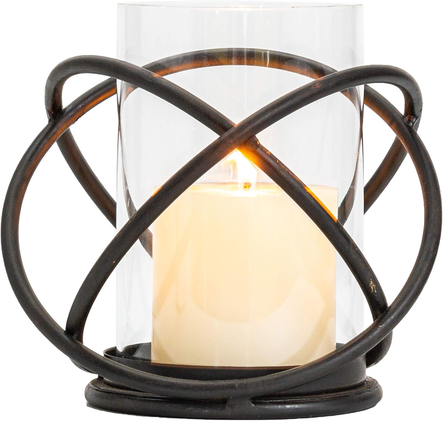 Hurricane Glass Pillar Candle Holder with Removable Glass for Wedding Party Anniversary Home Decor, Black: Home & Kitchen
