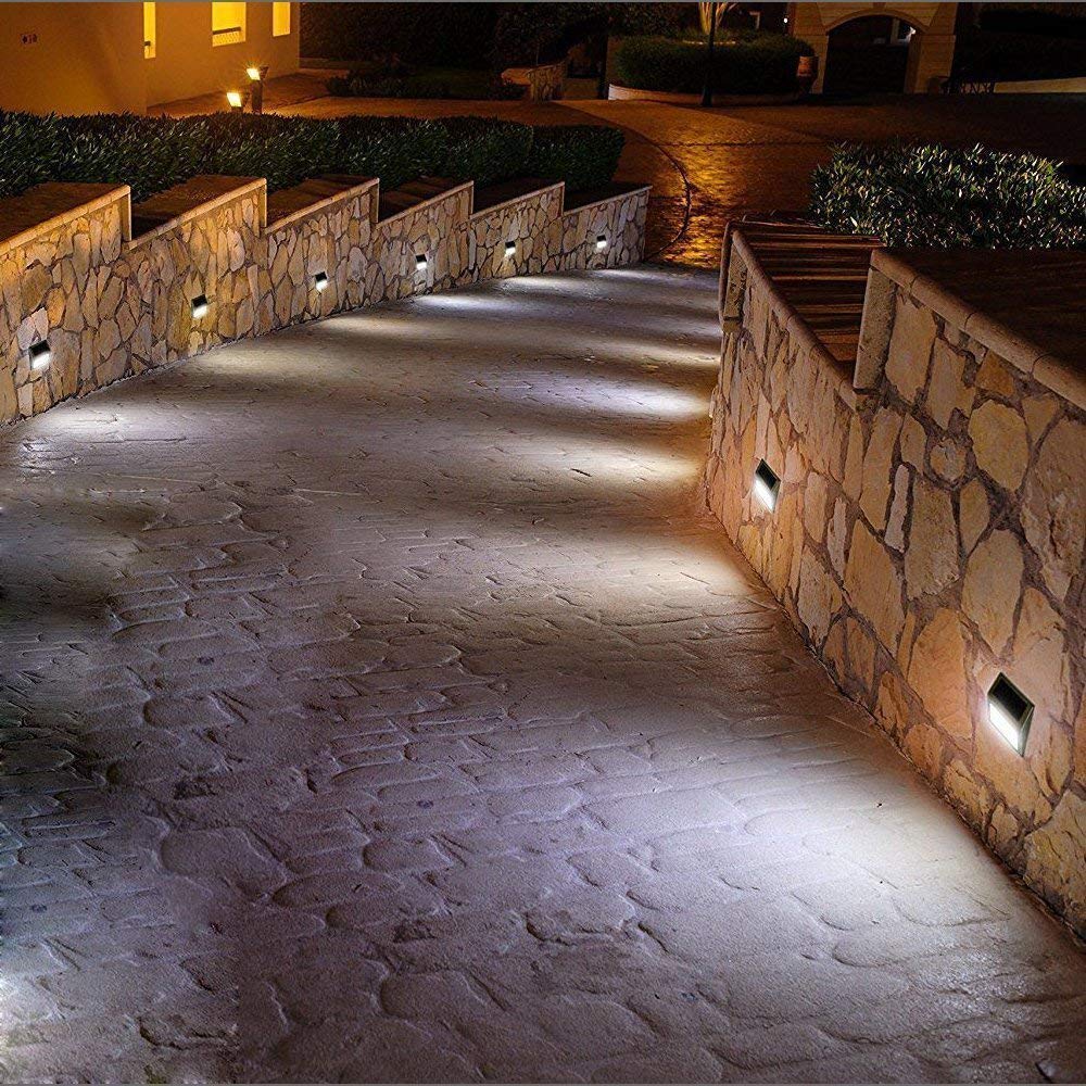 ELECCTV 6 Pack Solar Step Lights 3 LED Solar Powered Stair Lights Outdoor Lighting for Steps Paths Patio Decks Waterproof