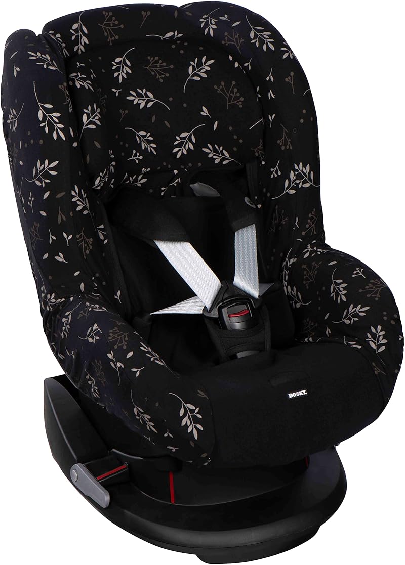 Dooky Seat Cover Universal Fits Car Seats 0+/1+ 95 Cotton Black Leaves