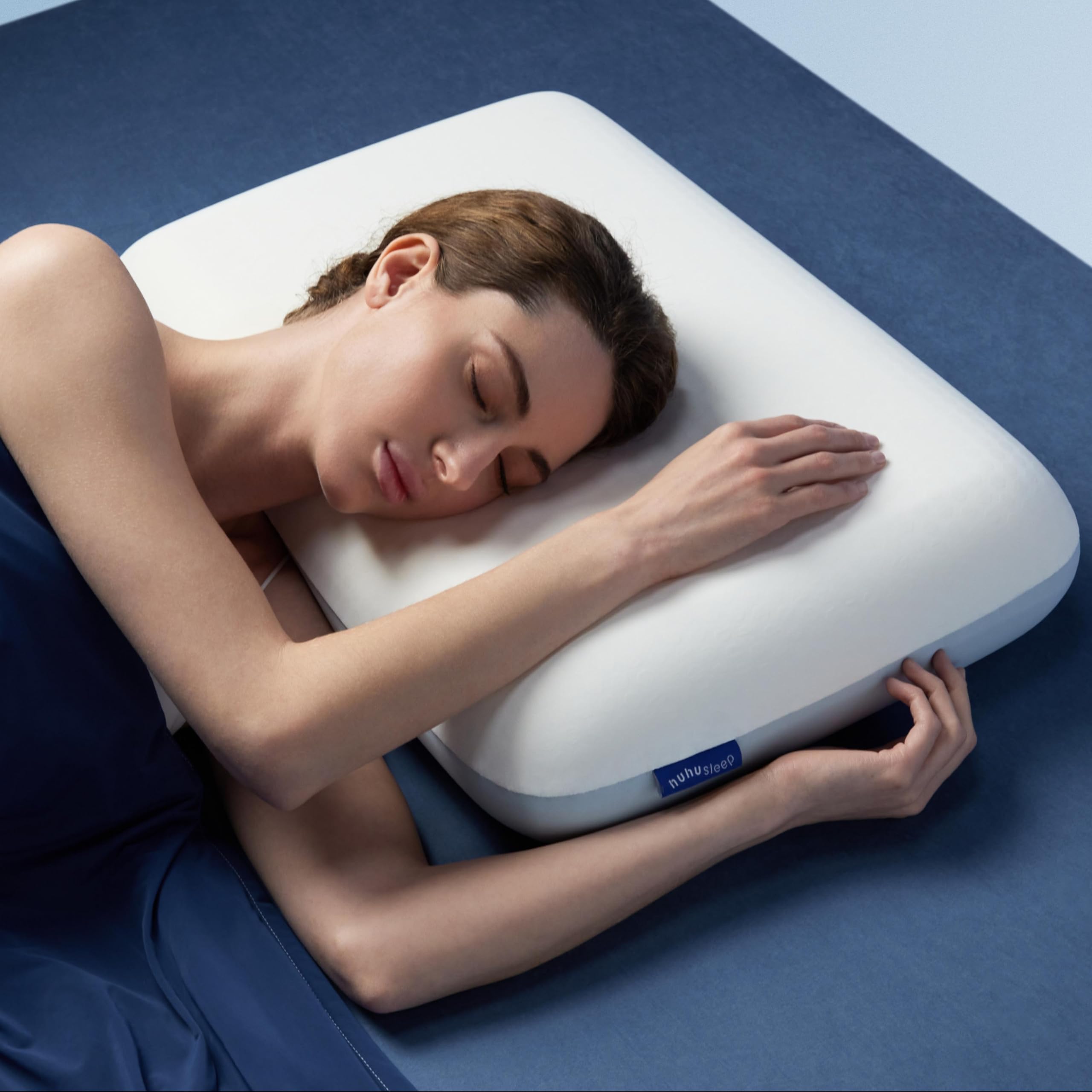 Photo 1 of Huhu Sleep Deep Cooling Pillow,Memory Foam Pillows,Cooling Bed Pillow, Bed Pillow for Side,Back and Stomach Sleepers,Neck Pillow for Sleeping with Removable and Machine Washable Cover, Standard Size