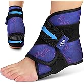 Hilph Ankle Heel Ice Pack Wrap for Swelling & Achilles Tendonitis, Reusable Foot Gel Ice Pack Wrap Hot Cold Compression Thera