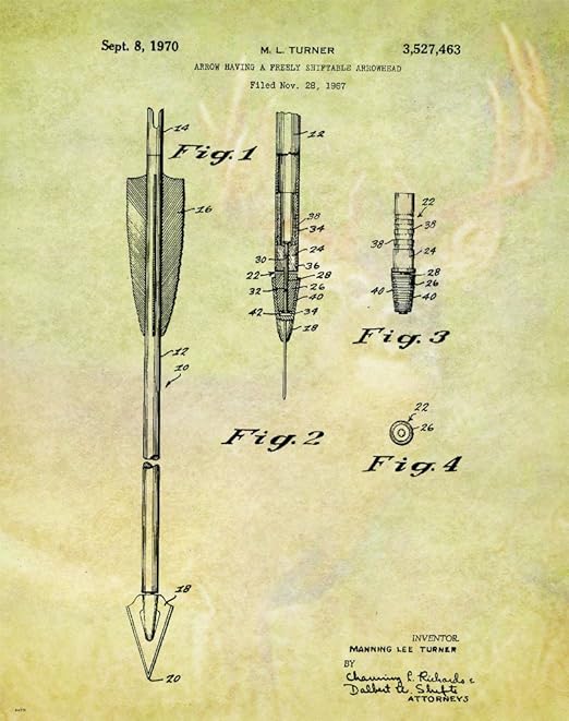 Amazon Com Bow Arrow Archery Hunting Patent Poster Art Print