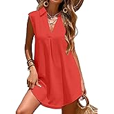 Halife Womens Sleeveless Swimsuit Coverup V Neck Bathing Suit Cover Ups Summer Swimwear Bikini Beach Cover Up Dress