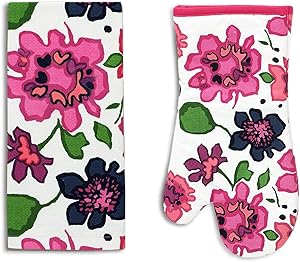 Kate Spade Floral Kitchen Towel & Oven Mitt Set, Multi-Colored