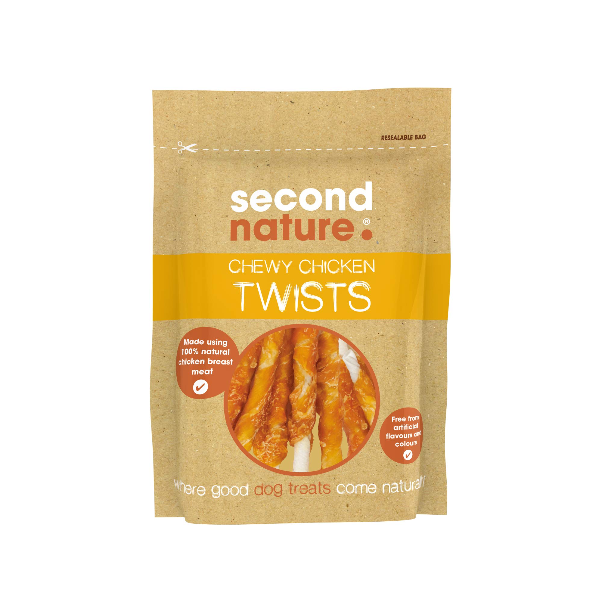 Second Nature Premium, , Dog Treat Chewy Chicken Twists 12x85gm — image 1
