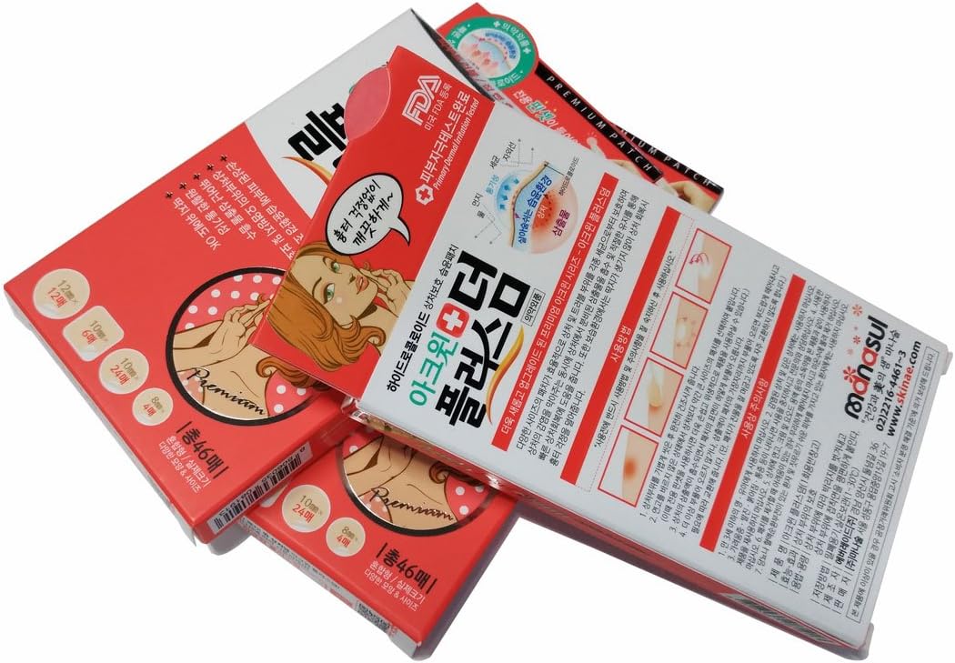 Acwin Plus Derm Moist Wound Dressing for Skin Trouble Ance Pimple Care Hydrocolloid Patch X 3 (3Pcs)