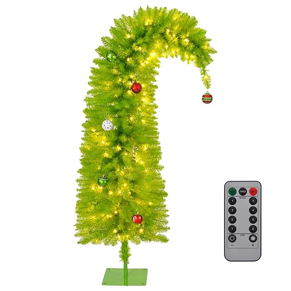 5.5FT PRE-LIT WHIMSICAL ARTIFICIAL CHRISTMAS TREE WITH 150...