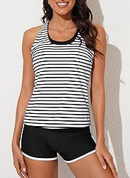 Aleumdr Womens Tankini Swimsuits Athletic 3 Piece