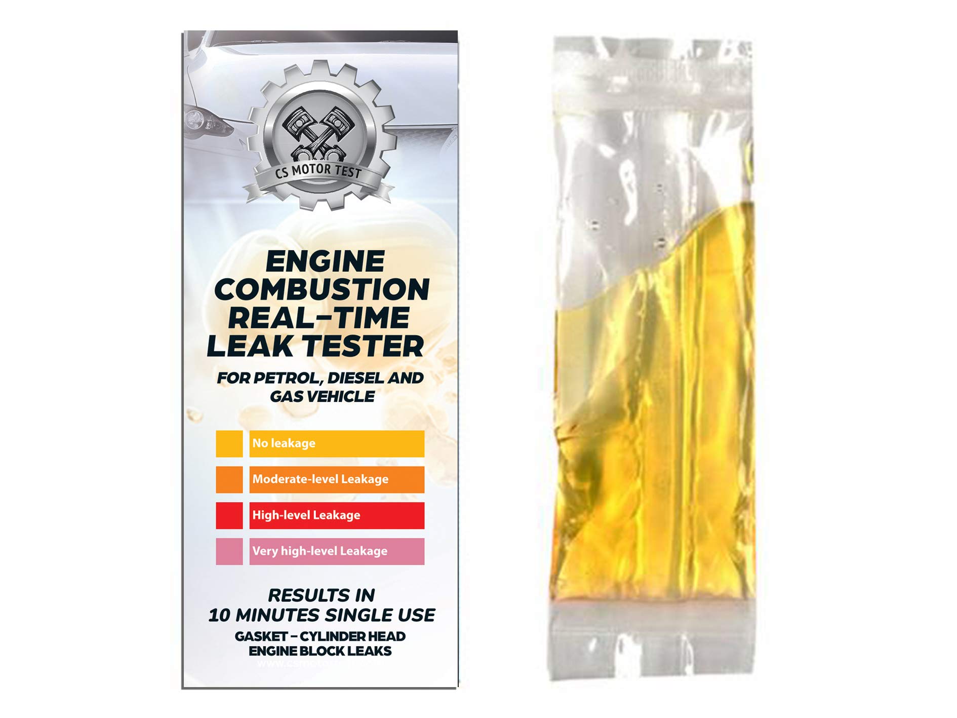 Photo 1 of CS Motor Test, CS Engine Combustion Real-TIME Leak Tester - Cylinder Gasket CO2 Head Tester - Test While Driving - Petrol Diesel Gas - Engine Under Load Head Gasket Test Kit - 2 PCS in a Box