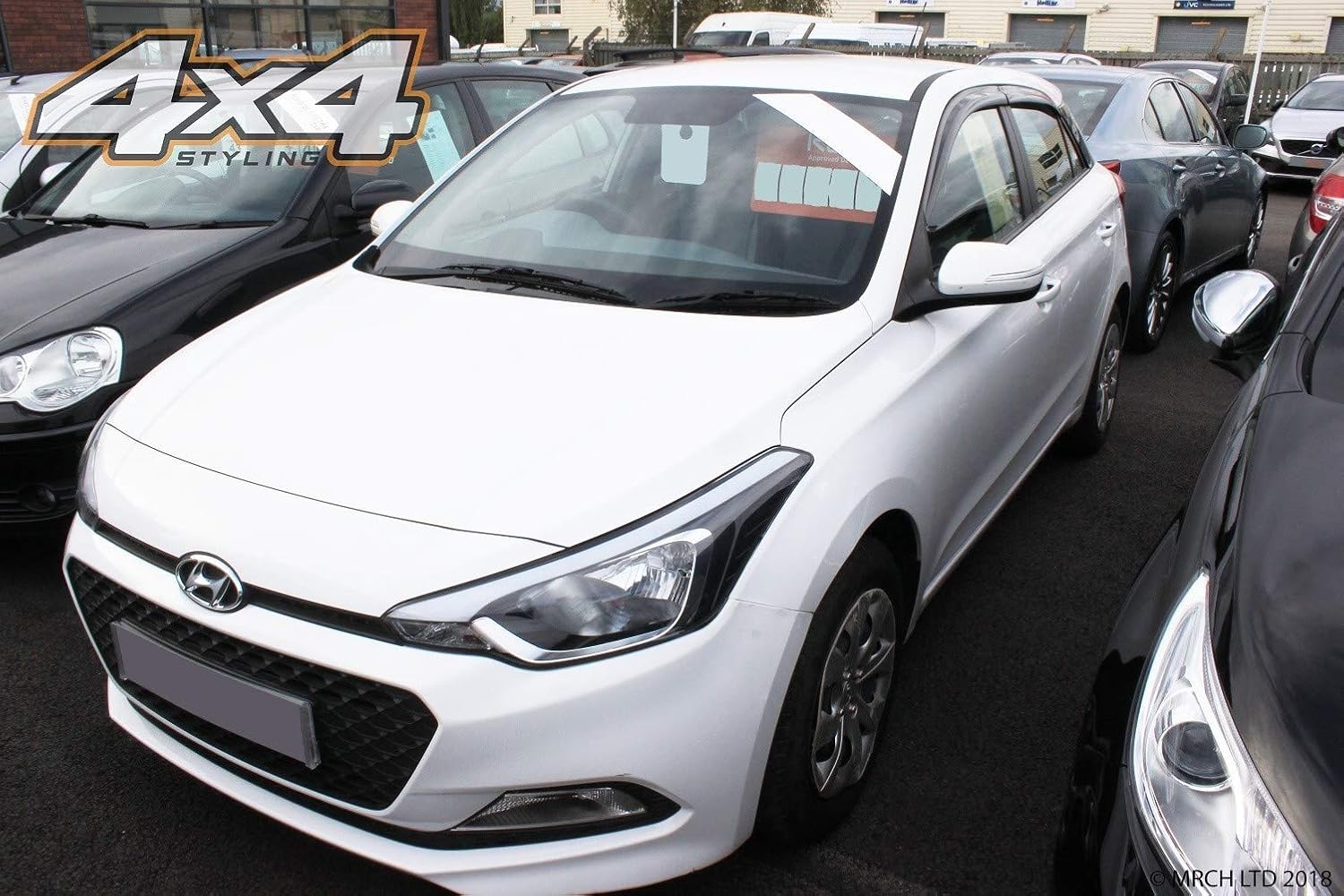 AUTO CLOVER Wind Deflectors Set for Hyundai i20 2015-2019 (4 pieces), Tinted Black - Image 4